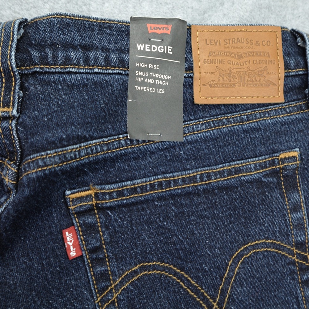 Levi's Jeans Womens 31 Blue Wedgie Straight High Rise Tapered Button Fly Denim - Picture 5 of 16